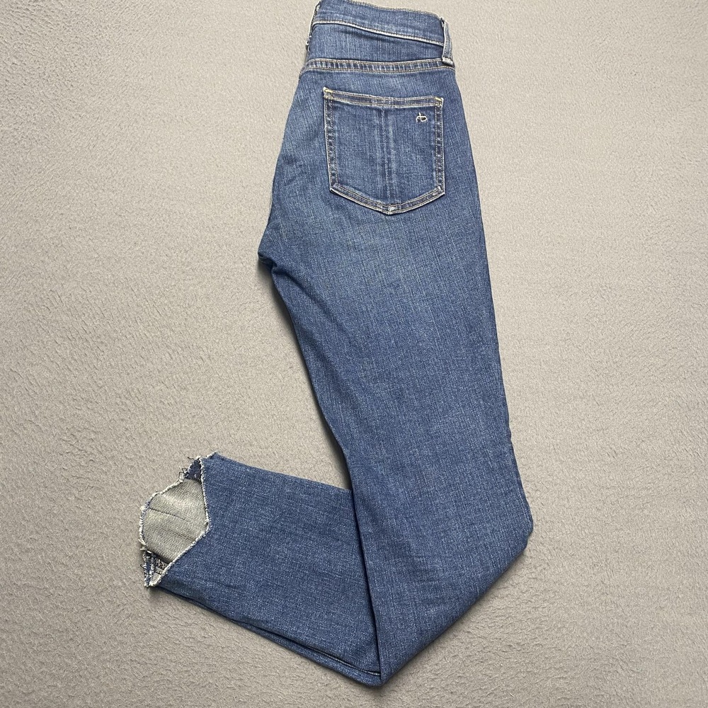 Rag & Bone Jeans Womens 25 Blue High‎ Rise Ankle Skinny Fringe Distressed
